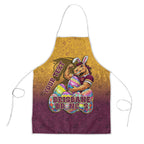 Personalized Brisbane Broncos Apron Easter Mascot - Colorful Eggs Cartoon Style