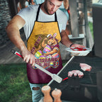 Personalized Brisbane Broncos Apron Easter Mascot - Colorful Eggs Cartoon Style