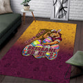 Personalized Brisbane Broncos Area Rug Easter Mascot - Colorful Eggs Cartoon Style
