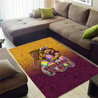 Personalized Brisbane Broncos Area Rug Easter Mascot - Colorful Eggs Cartoon Style