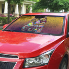 Personalized Brisbane Broncos Auto Sun Shade Easter Mascot - Colorful Eggs Cartoon Style