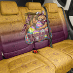 Personalized Brisbane Broncos Back Car Seat Cover Easter Mascot - Colorful Eggs Cartoon Style