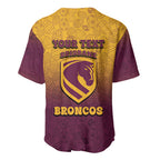 Personalized Brisbane Broncos Baseball Jersey Easter Mascot - Colorful Eggs Cartoon Style