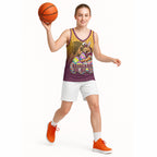 Personalized Brisbane Broncos Basketball Jersey Easter Mascot - Colorful Eggs Cartoon Style