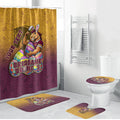 Personalized Brisbane Broncos Bathroom Set Easter Mascot - Colorful Eggs Cartoon Style