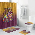 Personalized Brisbane Broncos Bathroom Set Easter Mascot - Colorful Eggs Cartoon Style