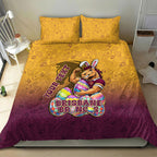 Personalized Brisbane Broncos Bedding Set Easter Mascot - Colorful Eggs Cartoon Style