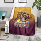 Personalized Brisbane Broncos Blanket Easter Mascot - Colorful Eggs Cartoon Style