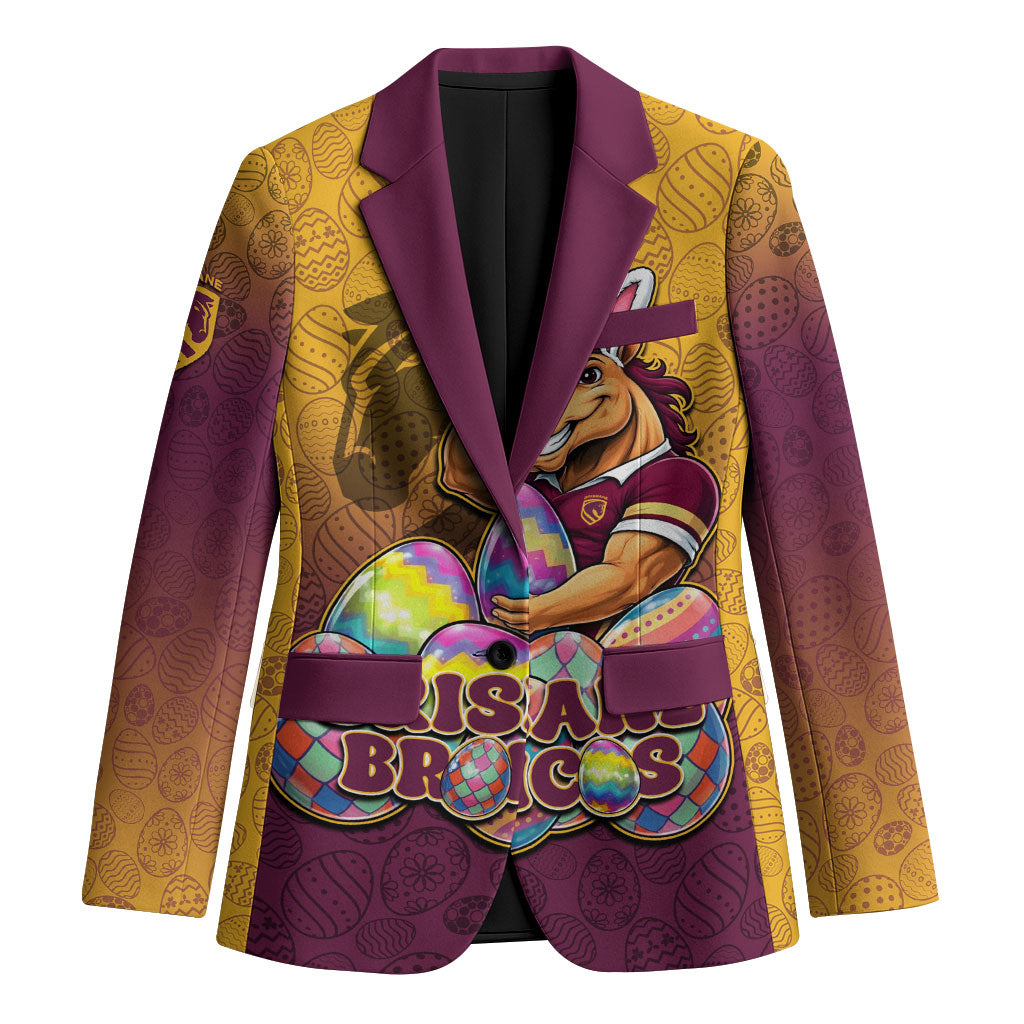 Personalized Brisbane Broncos Blazer Easter Mascot - Colorful Eggs Cartoon Style
