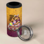 Personalized Brisbane Broncos 4 in 1 Can Cooler Tumbler Easter Mascot - Colorful Eggs Cartoon Style