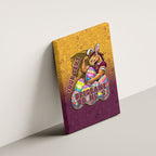 Personalized Brisbane Broncos Canvas Wall Art Easter Mascot - Colorful Eggs Cartoon Style