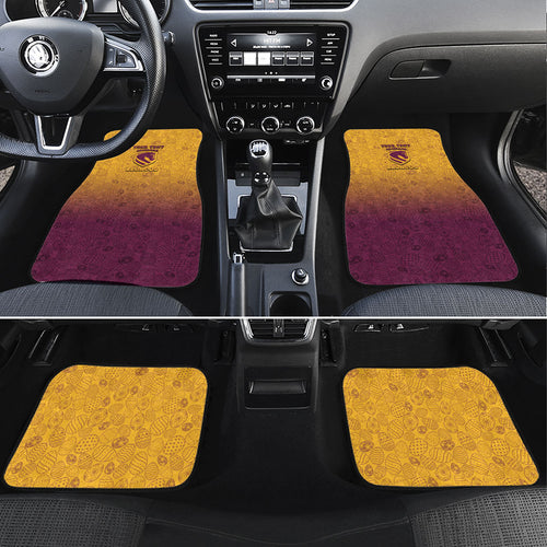 Personalized Brisbane Broncos Car Mats Easter Mascot - Colorful Eggs Cartoon Style