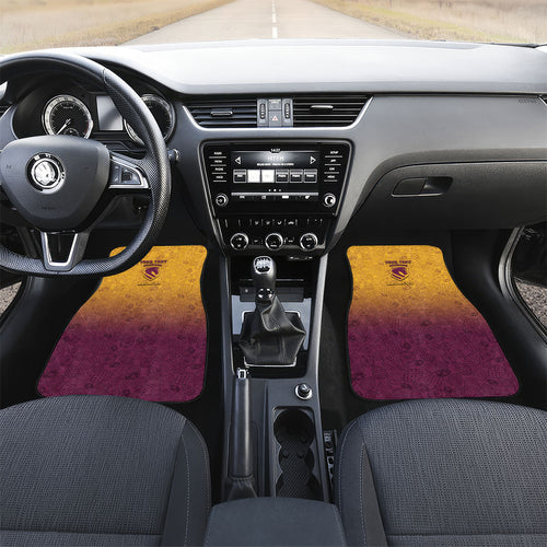 Personalized Brisbane Broncos Car Mats Easter Mascot - Colorful Eggs Cartoon Style