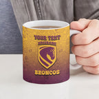 Personalized Brisbane Broncos Ceramic Mug Easter Mascot - Colorful Eggs Cartoon Style
