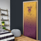 Personalized Brisbane Broncos Door Cover Easter Mascot - Colorful Eggs Cartoon Style