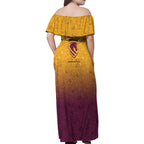 Personalized Brisbane Broncos Family Matching Off Shoulder Maxi Dress and Hawaiian Shirt Easter Mascot - Colorful Eggs Cartoon Style