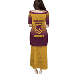 Personalized Brisbane Broncos Family Matching Puletasi and Hawaiian Shirt Easter Mascot - Colorful Eggs Cartoon Style