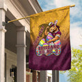 Personalized Brisbane Broncos Garden Flag Easter Mascot - Colorful Eggs Cartoon Style