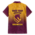Personalized Brisbane Broncos Hawaiian Shirt Easter Mascot - Colorful Eggs Cartoon Style
