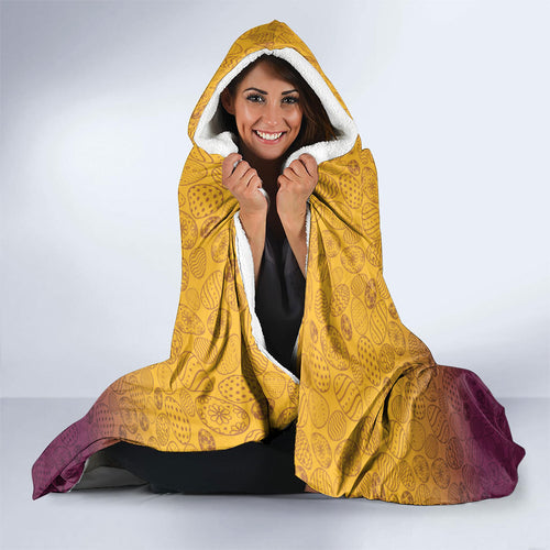 Personalized Brisbane Broncos Hooded Blanket Easter Mascot - Colorful Eggs Cartoon Style