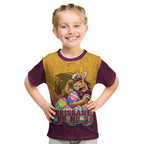 Personalized Brisbane Broncos Kid T Shirt Easter Mascot - Colorful Eggs Cartoon Style