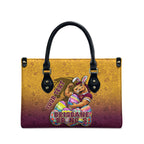 Personalized Brisbane Broncos Leather Bag Easter Mascot - Colorful Eggs Cartoon Style