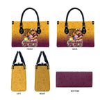 Personalized Brisbane Broncos Leather Bag Easter Mascot - Colorful Eggs Cartoon Style
