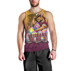 Personalized Brisbane Broncos Men Tank Top Easter Mascot - Colorful Eggs Cartoon Style