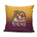 Personalized Brisbane Broncos Pillow Cover Easter Mascot - Colorful Eggs Cartoon Style