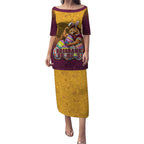 Personalized Brisbane Broncos Puletasi Easter Mascot - Colorful Eggs Cartoon Style