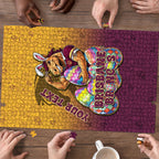 Personalized Brisbane Broncos Puzzle Easter Mascot - Colorful Eggs Cartoon Style