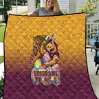 Personalized Brisbane Broncos Quilt Easter Mascot - Colorful Eggs Cartoon Style