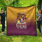 Personalized Brisbane Broncos Quilt Easter Mascot - Colorful Eggs Cartoon Style