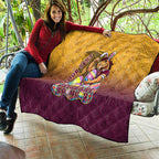 Personalized Brisbane Broncos Quilt Easter Mascot - Colorful Eggs Cartoon Style