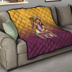 Personalized Brisbane Broncos Quilt Easter Mascot - Colorful Eggs Cartoon Style