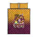 Personalized Brisbane Broncos Quilt Bed Set Easter Mascot - Colorful Eggs Cartoon Style