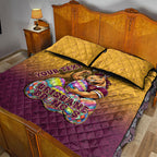 Personalized Brisbane Broncos Quilt Bed Set Easter Mascot - Colorful Eggs Cartoon Style