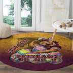 Personalized Brisbane Broncos Round Carpet Easter Mascot - Colorful Eggs Cartoon Style