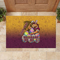 Personalized Brisbane Broncos Rubber Doormat Easter Mascot - Colorful Eggs Cartoon Style