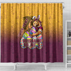Personalized Brisbane Broncos Shower Curtain Easter Mascot - Colorful Eggs Cartoon Style