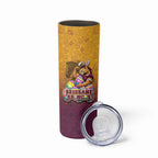 Personalized Brisbane Broncos Skinny Tumbler Easter Mascot - Colorful Eggs Cartoon Style