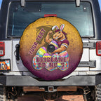 Personalized Brisbane Broncos Spare Tire Cover Easter Mascot - Colorful Eggs Cartoon Style