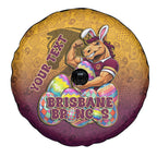 Personalized Brisbane Broncos Spare Tire Cover Easter Mascot - Colorful Eggs Cartoon Style