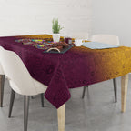 Personalized Brisbane Broncos Tablecloth Easter Mascot - Colorful Eggs Cartoon Style