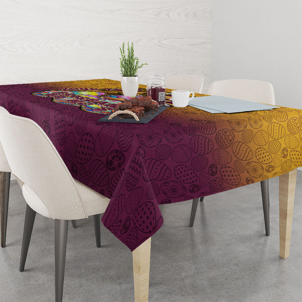 Personalized Brisbane Broncos Tablecloth Easter Mascot - Colorful Eggs Cartoon Style