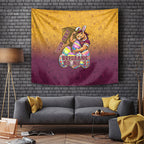Personalized Brisbane Broncos Tapestry Easter Mascot - Colorful Eggs Cartoon Style