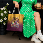Personalized Brisbane Broncos Tote Bag Easter Mascot - Colorful Eggs Cartoon Style