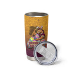 Personalized Brisbane Broncos Tumbler Cup Easter Mascot - Colorful Eggs Cartoon Style