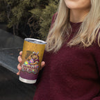 Personalized Brisbane Broncos Tumbler Cup Easter Mascot - Colorful Eggs Cartoon Style