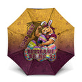 Personalized Brisbane Broncos Umbrella Easter Mascot - Colorful Eggs Cartoon Style